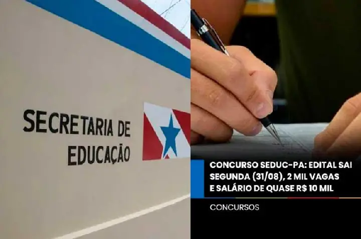 Concurso da Seduc-PA terá 2 mil vagas e salário de quase R$ 10 mil
