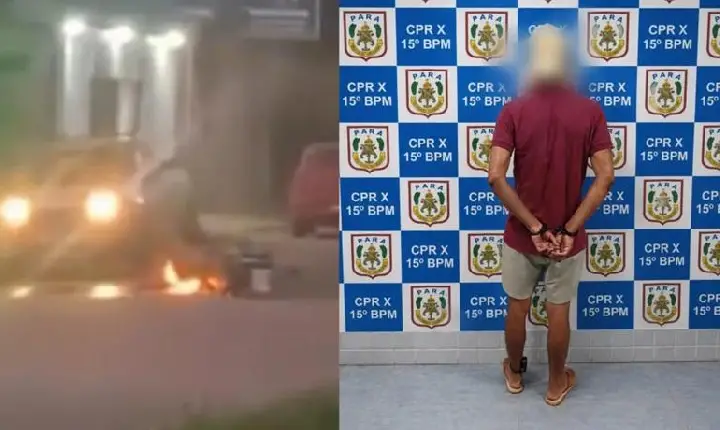 Motociclista é detido após atear fogo em moto depois de acidente de trânsito em Itaituba no Pará