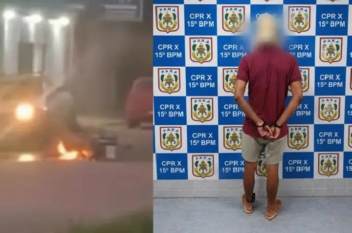 Motociclista é detido após atear fogo em moto depois de acidente de trânsito em Itaituba no Pará