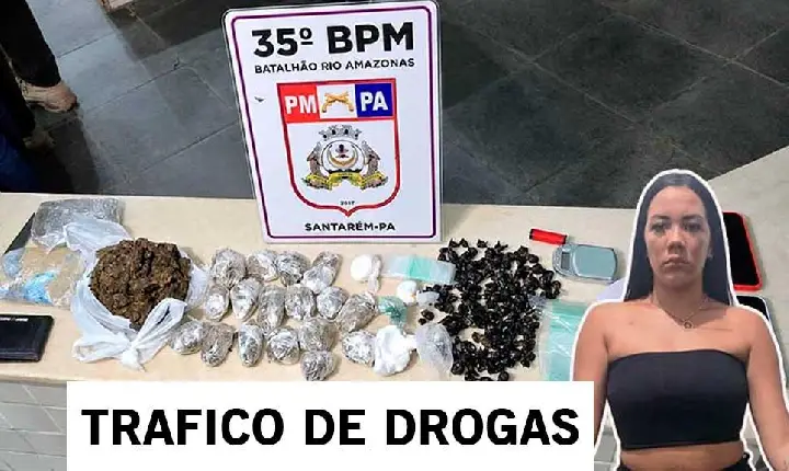 PM prende suspeita de comandar ponto de venda de drogas e exaltar facção criminosa em Santarém