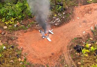 Piloto foge após incendiar avião suspeito interceptado pela FAB entre Novo Progresso e Guarantã do Norte-MT
