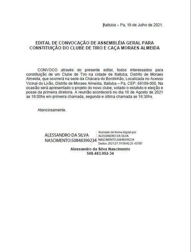 Edital de convocação geral