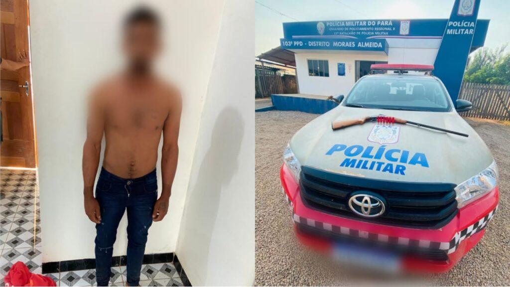 Suspeito de tentativa de homicídio e preso no Distrito de Moraes Almeida no Pará