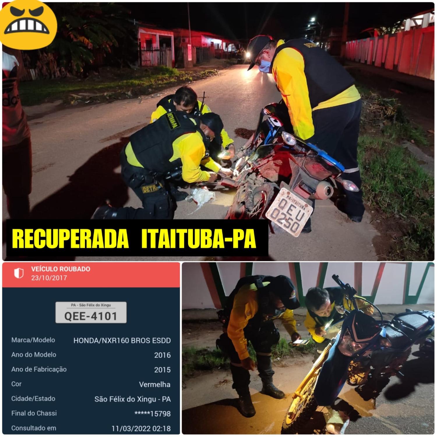 DETRAN-PA RECUPERA VEÍCULO COM REGISTRO DE FURTO/ROUBO EM ITAITUBA-PARÁ
