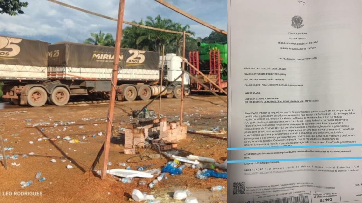 Justiça determina desbloqueio imediato da BR-163 em Moraes Almeida no Pará