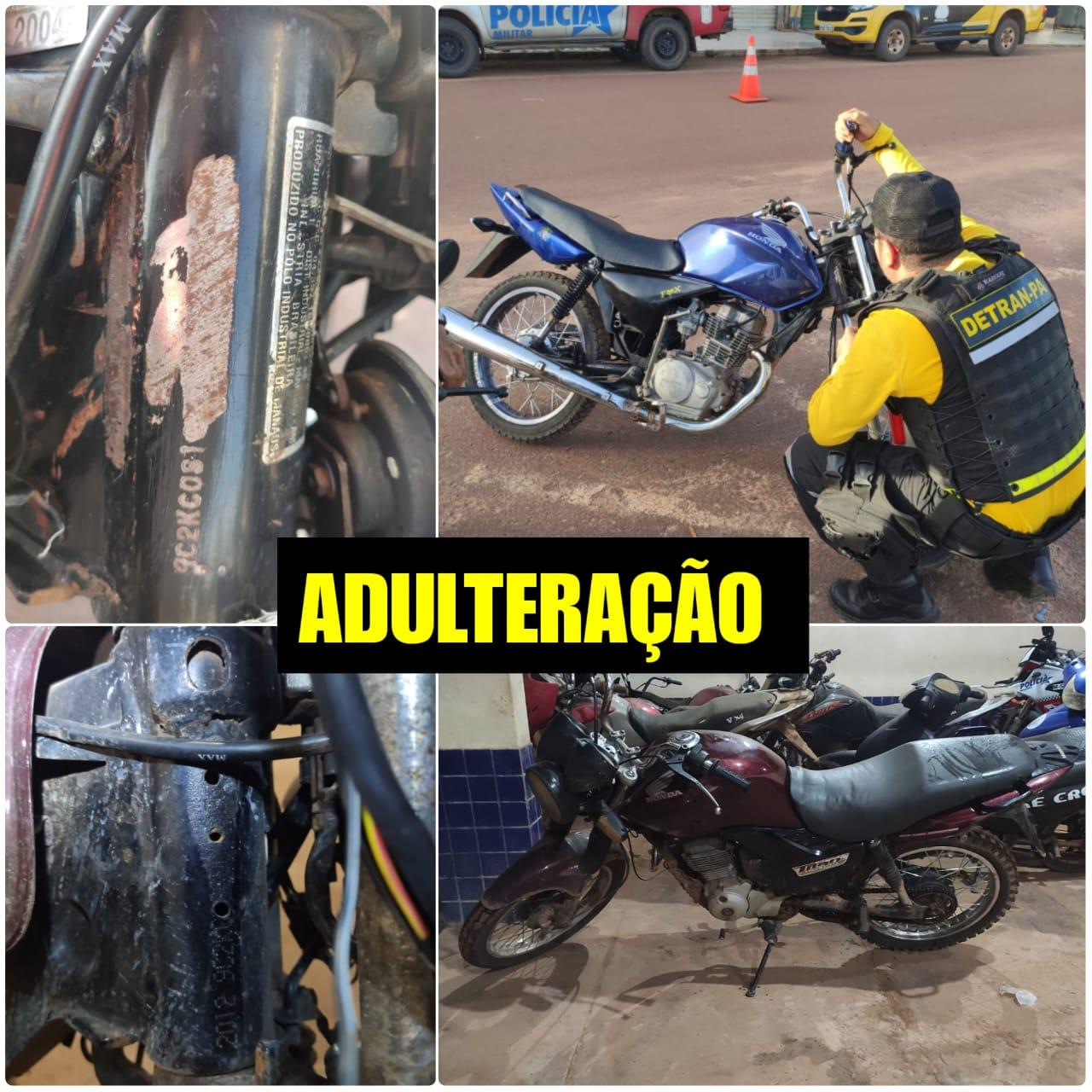 DETRAN-PA APRESENTA 02 MOTOCICLETAS COM ADULTERAÇÃO NO CHASSI EM PLACAS/PA