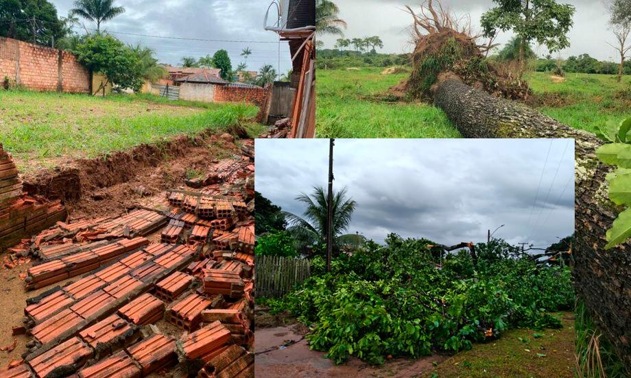 Temporal derruba árvore no residencial vale do Piracanã em Itaituba, parte do residencial ficou sem energia elétrica