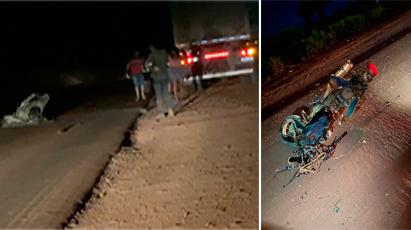 Em um grave acidente motociclista é esmagado por carreta na BR 230