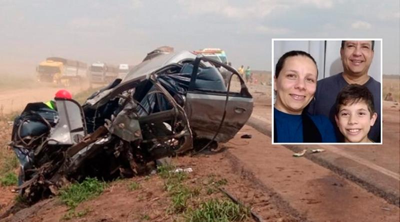 Casal de pastores e filho de 14 anos morreram em acidente entre quatro veículos na BR-163