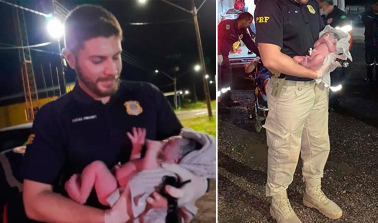 Agentes da PRF ajudam grávida em trabalho de parto na BR-163