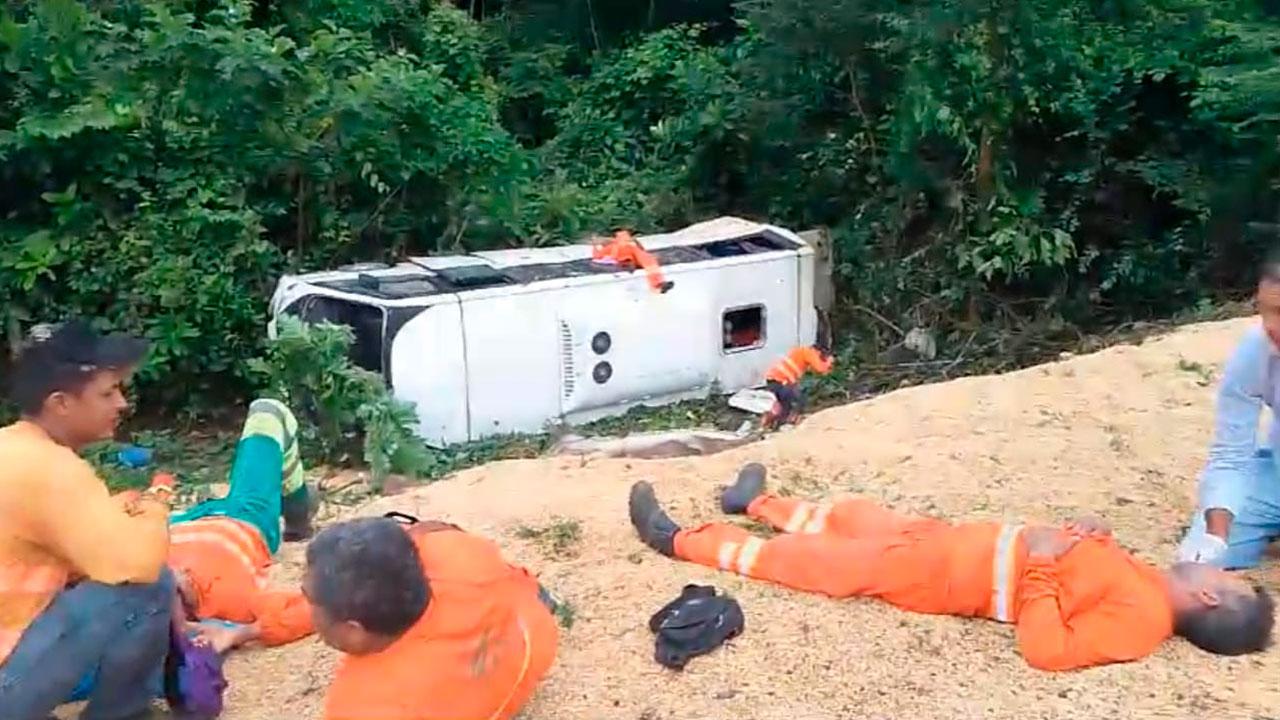Vídeo: Acidente entre carreta e micro-ônibus deixa mortos na BR-163 no Pará