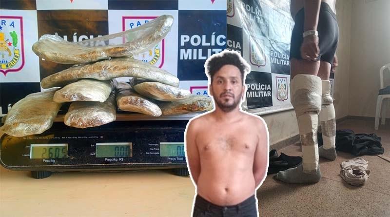 Vídeo: Homem é preso ao ser flagrado com supermaconha envelopada no corpo, em Juruti