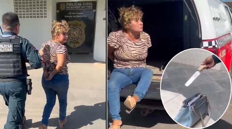 Mulher quebrar medida protetiva e ameaçar ex-companheiro de morte com faca