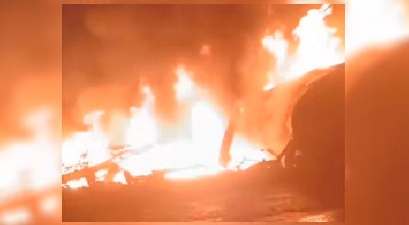 Explosão de caminhão-tanque na BR-230, no Distrito de Miritituba deixa uma vítima fatal em Itaituba