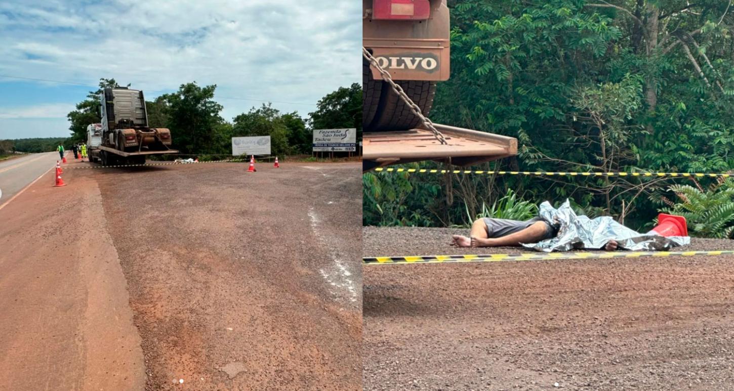 Homem morre vítima de descarga elétrica às margens da BR-163 em Novo Progresso no Pará. A vítima era motorista de caminhão guincho
