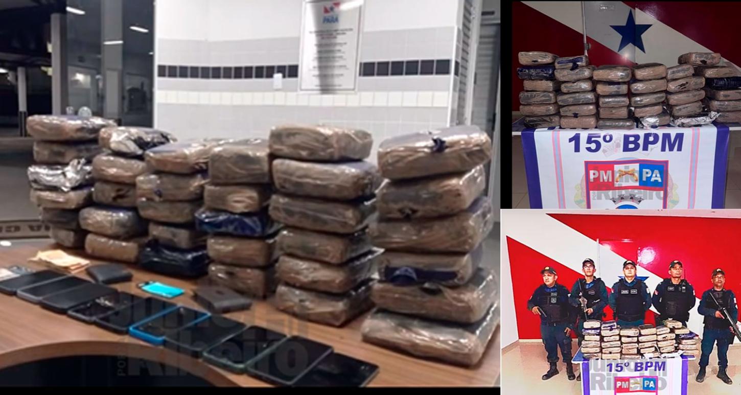 Policia Militar apreenderam 36kg4g, (33 tabletes) em fiscalização na Rodovia Transamazônica BR230, sentido Jacareacanga Pará