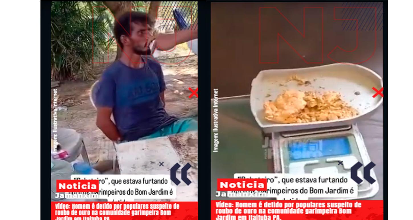 Vídeo: Homem é detido por populares suspeito de roubo de ouro na comunidade garimpeira Bom Jardim em Itaituba PA.