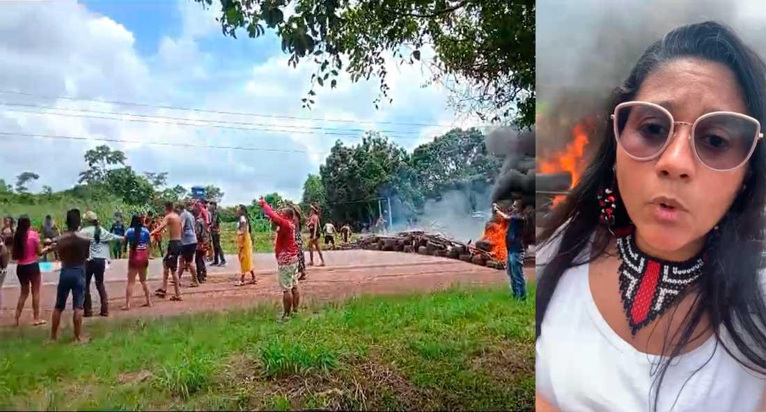 Indígenas fecham BR-163 no perímetro de Belterra no Pará, contra fim do ensino médio presencial nas comunidades
