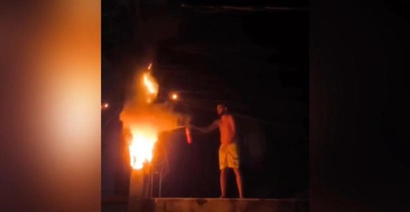 Morador evita incidente maior ao conter incêndio com extintor de veículo em Itaituba