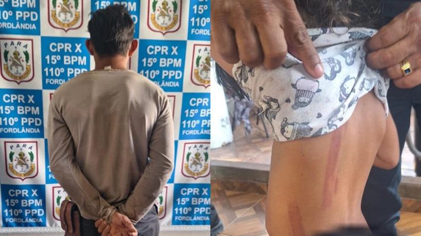 Homem é conduzido à delegacia após suspeita de agressão contra propria filha em Fordlândia no Pará