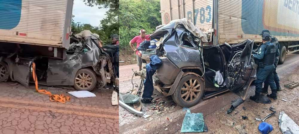 Mulher morre em grave colisão entre carretas e carro de passeio nas proximidades do distrito de Campo Verde, em Itaituba