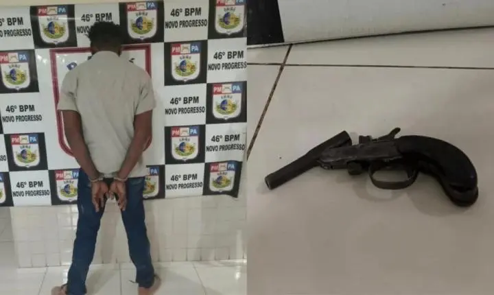 Homem é preso após disparo de arma de fogo e ameaças contra policiais em Novo Progresso